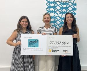 La Fundació Enriqueta Villavecchia rep 15.699 € i la Comissió Catalana d’Ajuda al Refugiat 27.367€ gràcies a les aportacions dels clients de Bonpreu i Esclat